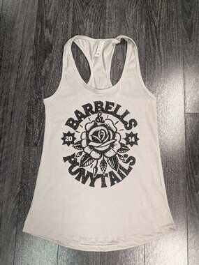 Barbells And Ponytails Racerback "Rose" Tank Top  NEW